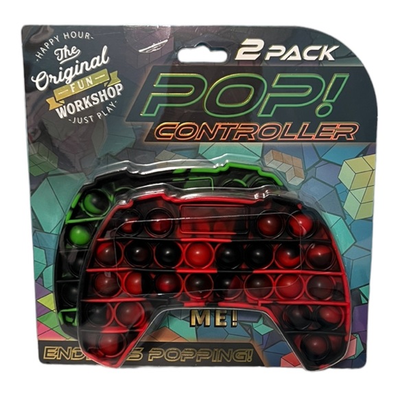 Pop It Video Game Controller 2-Pack Red & Green Fidget Toy NWT - Picture 1 of 2